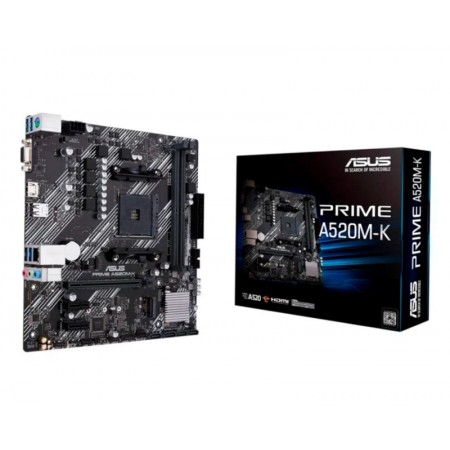 Placa Mãe Asus Prime A520M-K / Soquete AM4 / DDR4 / OC