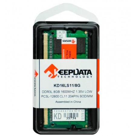 MEMÓRIA RAM PARA NOTEBOOK 8GB / DDR3L / 1X8GB / 1600MHZ - (KD16LS11/8G)