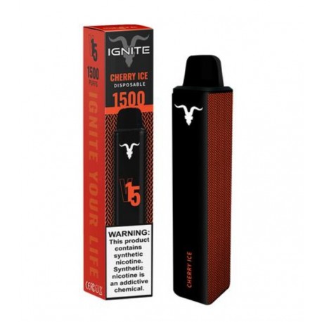 Vape Descartável Ignite V15 / 1500 Puff / 5% Nicotina - Cereja Ice