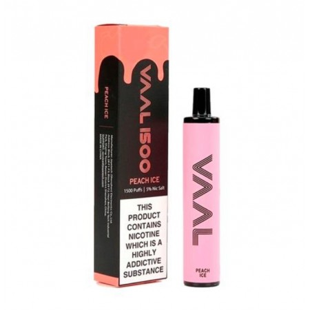 Pod Descartável Vaal 1500 Puffs - 5% Nic Salt - Peach  ice