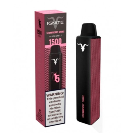 Vape Descartável Ignite V15 1500 Puff - Stranwberry Shake