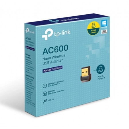 Adaptador Nano Wireless TP-Link Archer T2U AC600 Dual Band - Preto