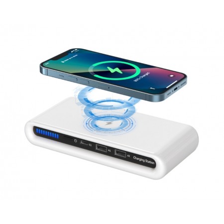 Cargador Power Bank Wireless Charger N67 - Blanco