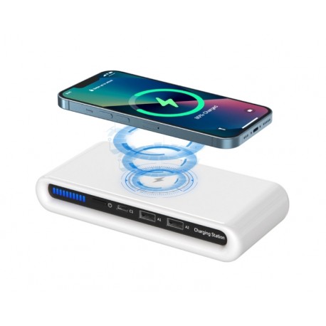 Cargador Power Bank Wireless Charger N67 - Blanco