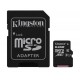TARJETA DE MEMÓRIA MICRO SD C10 KINGSTON 64GB / 100MBS - (SDCS2/64GB)