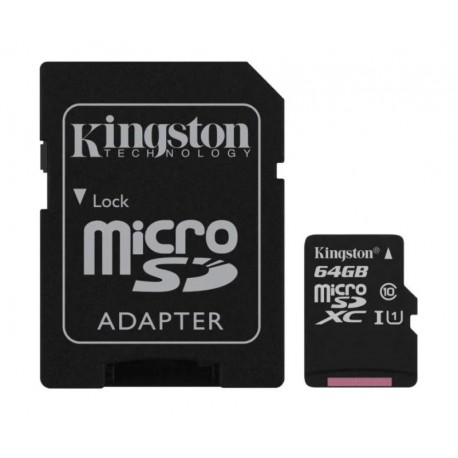 TARJETA DE MEMÓRIA MICRO SD C10 KINGSTON 64GB / 100MBS - (SDCS2/64GB)