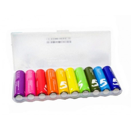 Pilha alcalina Xiaomi Mi Rainbow LR6 Z15 AA / 1.5V - Com 10 Unidades