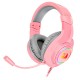 Headset Gamer Redragon Hylas H260P-RGB / Drivers 50mm / P2 / USB / Adaptador 3.5mm - Rosa