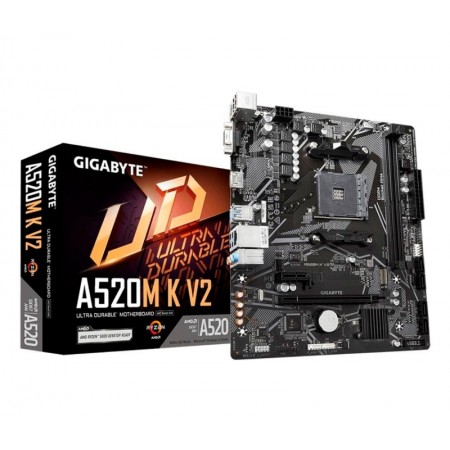 Placa Madre Gigabyte A520M K V2 M.2 AM4 / Chipset A520 / DDR4 / mATX
