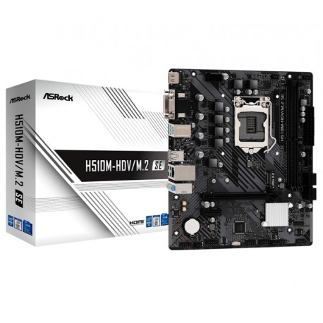 Placa Mãe ASRock H510M-HDV/M.2 SE LGA 1200 / Chipset H510 / DDR4 / mATX