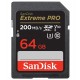 Tarjeta de Memória Sandisk Extreme Pro 64GB / U3 / 200MBs - (SDSDXXU-064G-GN4IN)