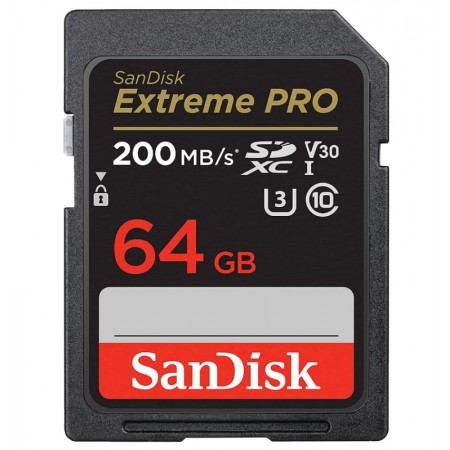 Tarjeta de Memória Sandisk Extreme Pro 64GB / U3 / 200MBs - (SDSDXXU-064G-GN4IN)