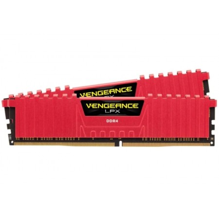 MEMÓRIA RAM CORSAIR VENGEANCE 16GB/ DDR4/ 3200MHZ/ 2X8GB- VERMELHO(CMK16GX4M2B3200C16R)