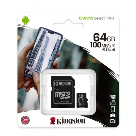 Cartão de Memória Micro SD C10 Kingston 64GB / 100MBS - (SDCS2/64GB)