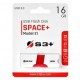 Pendrive S3+ 16GB Space+ / Modelo E1 / USB 3.0 - Blanco y Rojo(S3PD3003016BK)
