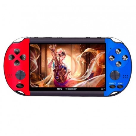 Consola Portátil MP5 X7 Tela 4.3" 10.000 Jogos - Azul Rojo