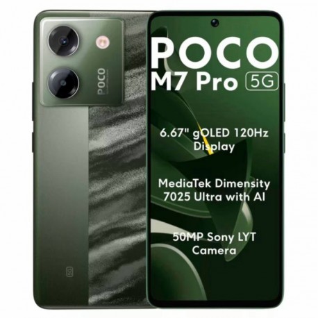 Celular Xiaomi Poco M7 Pro 5G 256GB /12GB RAM /Dual SIM /Tela 6.67 /50MP - Verde (Global)