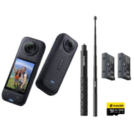 Câmera de Ação INSTA360 X4 Adventure Bundle Cinsabma 8K - Preto