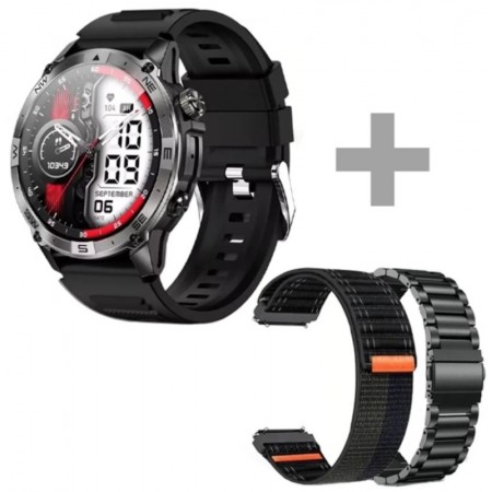 Smart Watch G-Tide R6 Pro com GPS/Bluetooth - Black + 2 Pulseiras