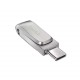 Pendrive SanDisk Ultra Dual Drive 128GB USB-C/USB 3.0 - SDDDC4-128G-G46 - Plateado