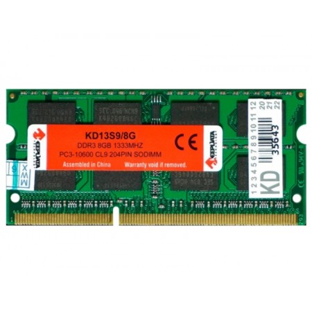 Memória RAM para notebook Keepdata 8GB / DDR3 / 1x8GB / 1333MHz - (KD13S9/8G)