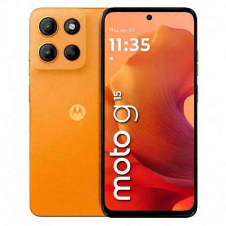 Celular Motorola Moto G15 XT2521-2 128GB 4GB RAM Dual SIM Tela 6.7" 50MP - Laranja