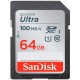 Tarjeta de memória Sandisk SD SDHC Ultra C10 / 64GB / 100MBs - (SDSDUNR-064G-GN6IN)