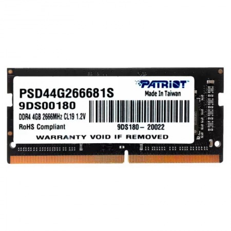 Memória RAM Patriot Signature 4GB DDR4 2666MHZ para Notebook - PSD44G266681S