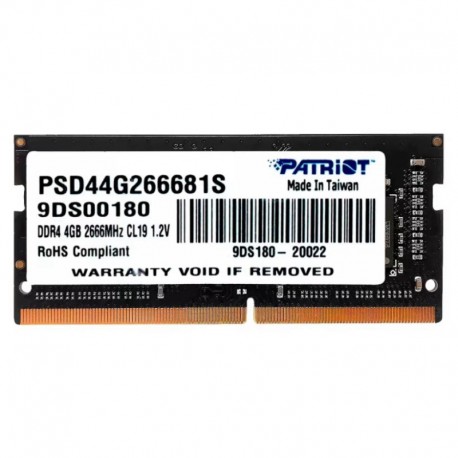 Memória RAM Patriot Signature 4GB DDR4 2666MHZ para Notebook - PSD44G266681S
