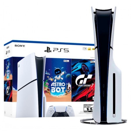 Console Sony Playstation 5 Slim CFI-2015A Astro Bot e Gran Turismo 7 1TB SSD - Branco