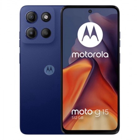 Celular Motorola Moto G15 XT-2521-2 512GB 4GB RAM Dual SIM Tela 6.72" 50MP - Azul