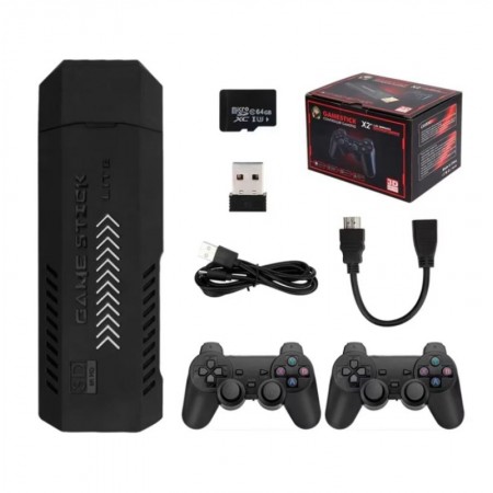 Consola Game Stick X2+ 4K 10000 Juegos 2 Controles 64GB - Negro
