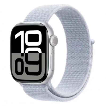 Apple Watch Series 10 MWWD3LW/A Caja Alumínio 42mm Plateado- Loop Esportiva Azul Nuve