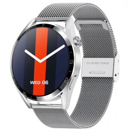Relój Smartwatch TEC GT3 Pro NFC / Anatel - Silver Mesh