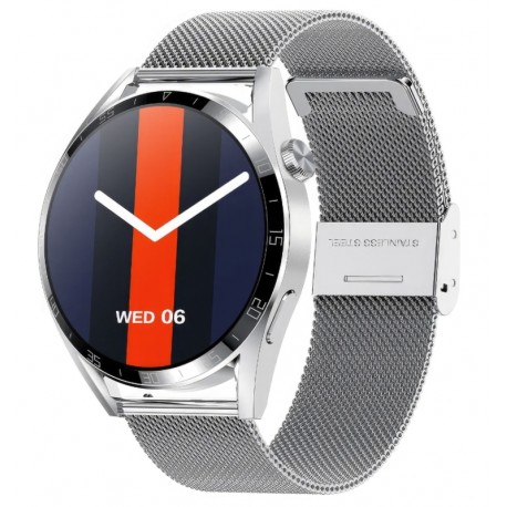 Relógio Smartwatch TEC GT3 Pro NFC / Anatel - Silver Mesh