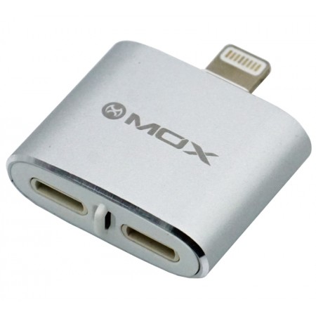 Adaptador de Audio Mox MO-I7 Lightning Com 2 Saidas Light USB-C