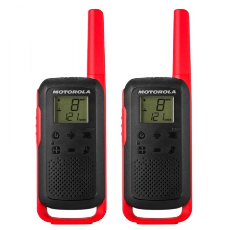 Walk Talk Motorola T-210 20MIL-32KM Carregador USB / Bivolt - Preto e Vermelho