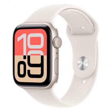 Apple Watch SE 3 2025 MEHJ4LW/A Caixa Alumínio 44mm Estelar - Esportiva Estelar M/L