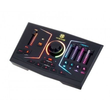 M-Game RGB Dual Usb Streaming Interface With Rgb Led Lighting, Voice Effects, and Sampler