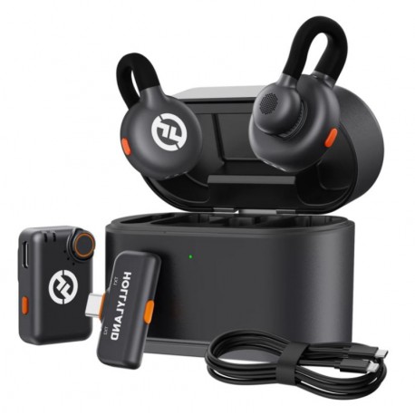 Micrófono Solapa Hollyland Lark M2S Combo Inalámbrico para Smartphone - Negro (2TX+1RX)