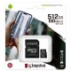 Tarjeta de memória micro SD Kingston C10 512GB / 100MBs - (SDCS2/512GB)