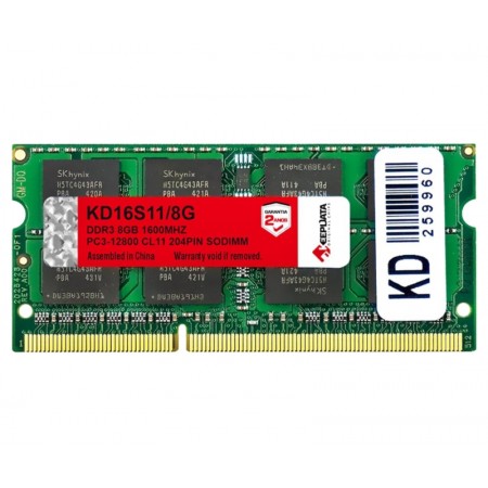 Memória para Notebook Keepdata / DDR3 / 1.5V / 8GB / 1600MHz - (KD16S11/8G)