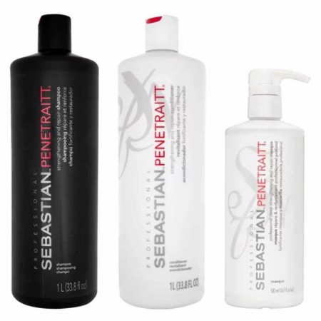 Kit Sebastian Penetraitt Shampoo 1L + Condicionador 1L + Mascara Capilar 500ml