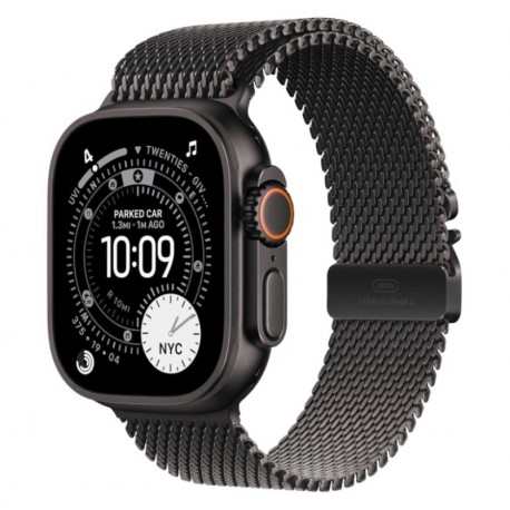 Apple Watch Ultra 3 MF1Q4LW/A Cel +GPS Cx Titânio Negro 49mm- Estilo Milanês Titânio Negro