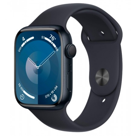 Apple Watch Series 9 MR9A3LL/A GPS/Oximetro Alumínio 45mm - Midnight Sport Band M/L