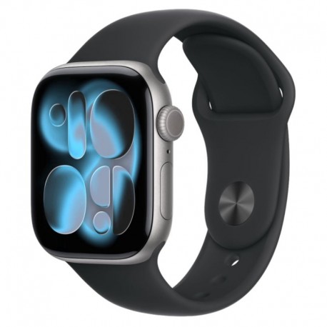 Apple Watch Series 11 MEQW4LW/A Caixa Alumínio 42mm Cinza Espacial - Esportiva Preto S/M