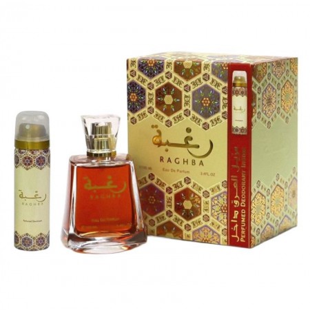 Kit Lattafa Perfume Raghba Eau de Parfum Feminino 100ml + Desodorante 50ml