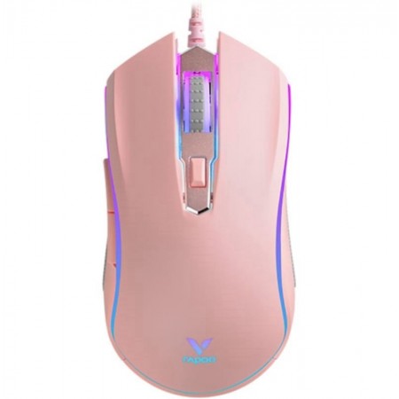 Mouse Óptico Gaming Rapoo V25S Con Cable USB - Rosado