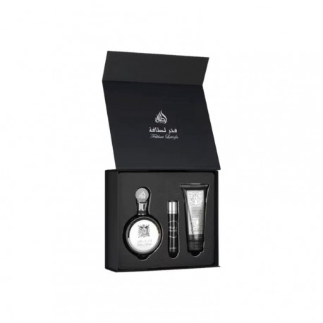 Kit Perfume Lattafa Fakhar Eau de Parfum Masculino 100ML + 12ML + 100ML