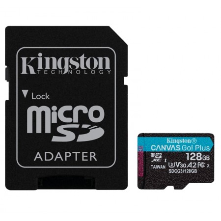 Cartão de Memória Micro SD Kingston U3 128GB / 170MBS / Canvas GO Plus - (SDCG3/128GB)